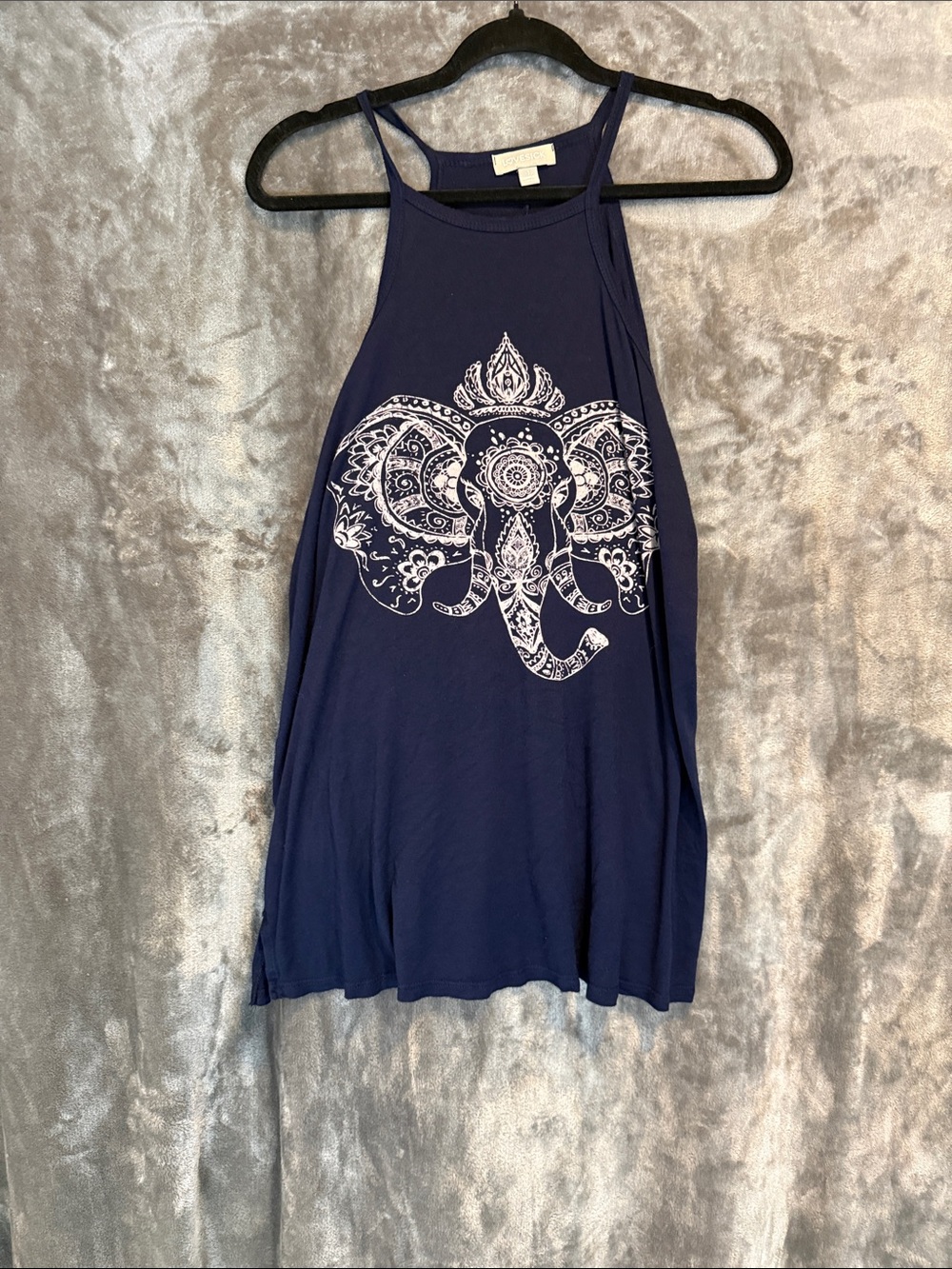 Lovesick Navy Elephant Halter Tank Top